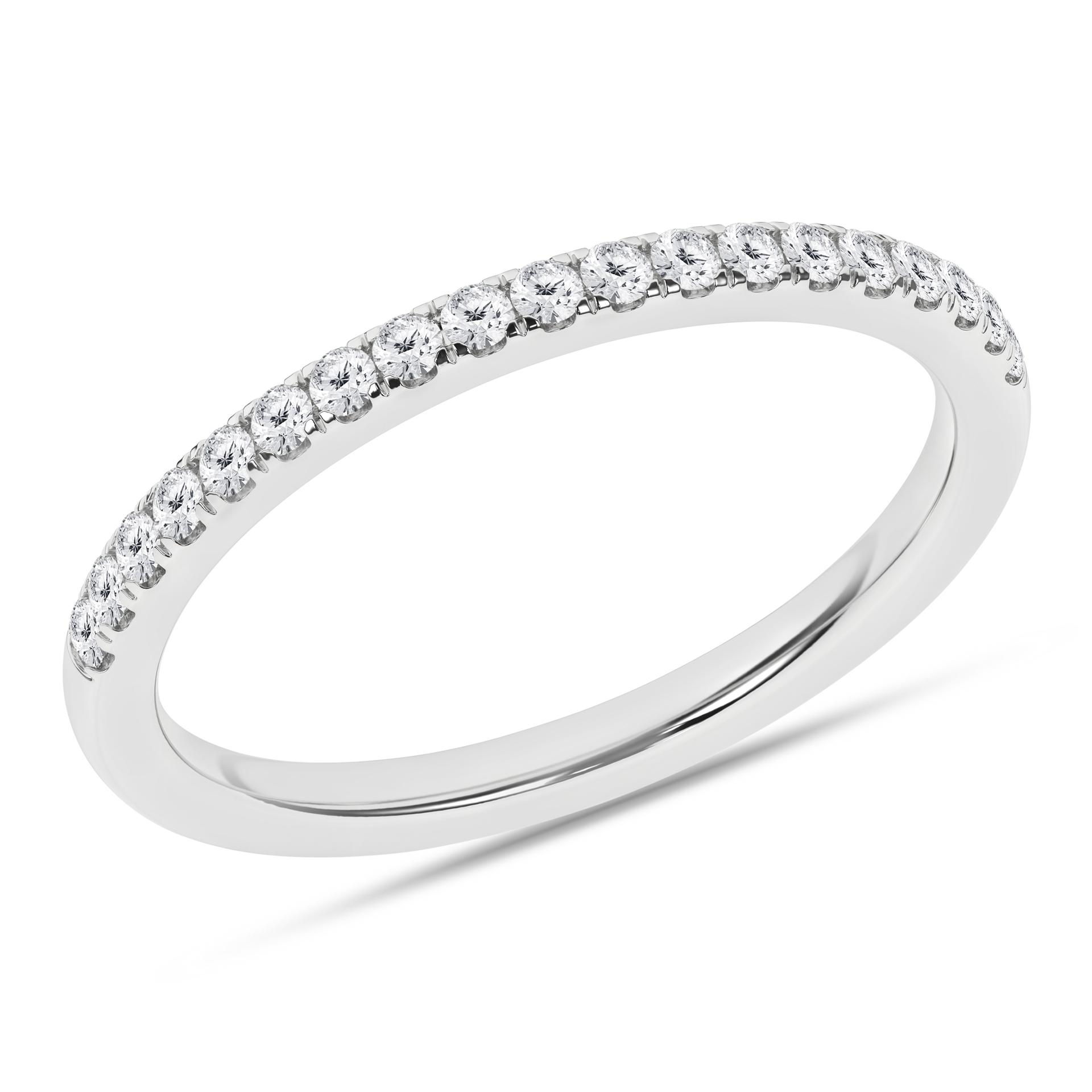 14K White Gold Ladies Lab Grown Diamond Wedding Band