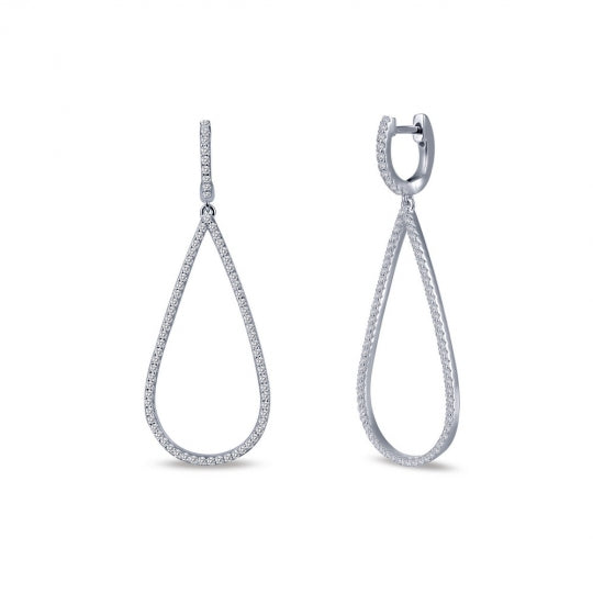 Sterling Silver CZ Drop Earrings