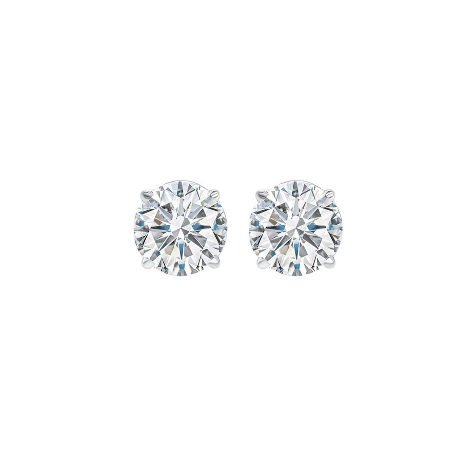 14K White Gold Diamond Stud Earrings