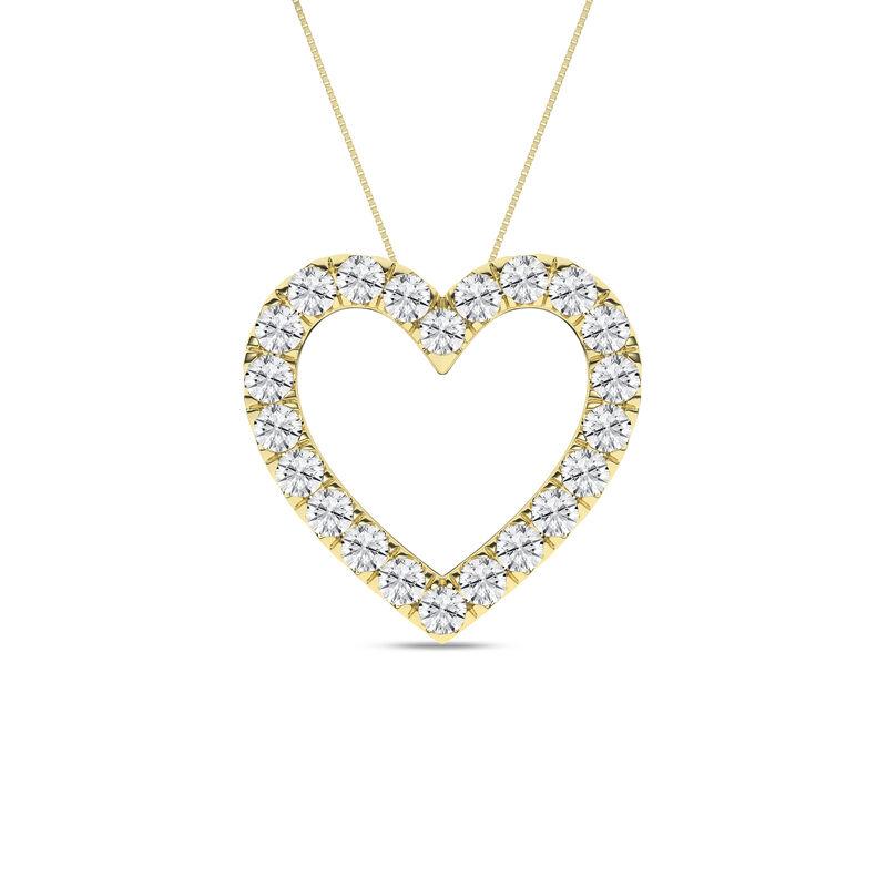 14K Yellow Gold Lab Grown Diamond Heart Pendant