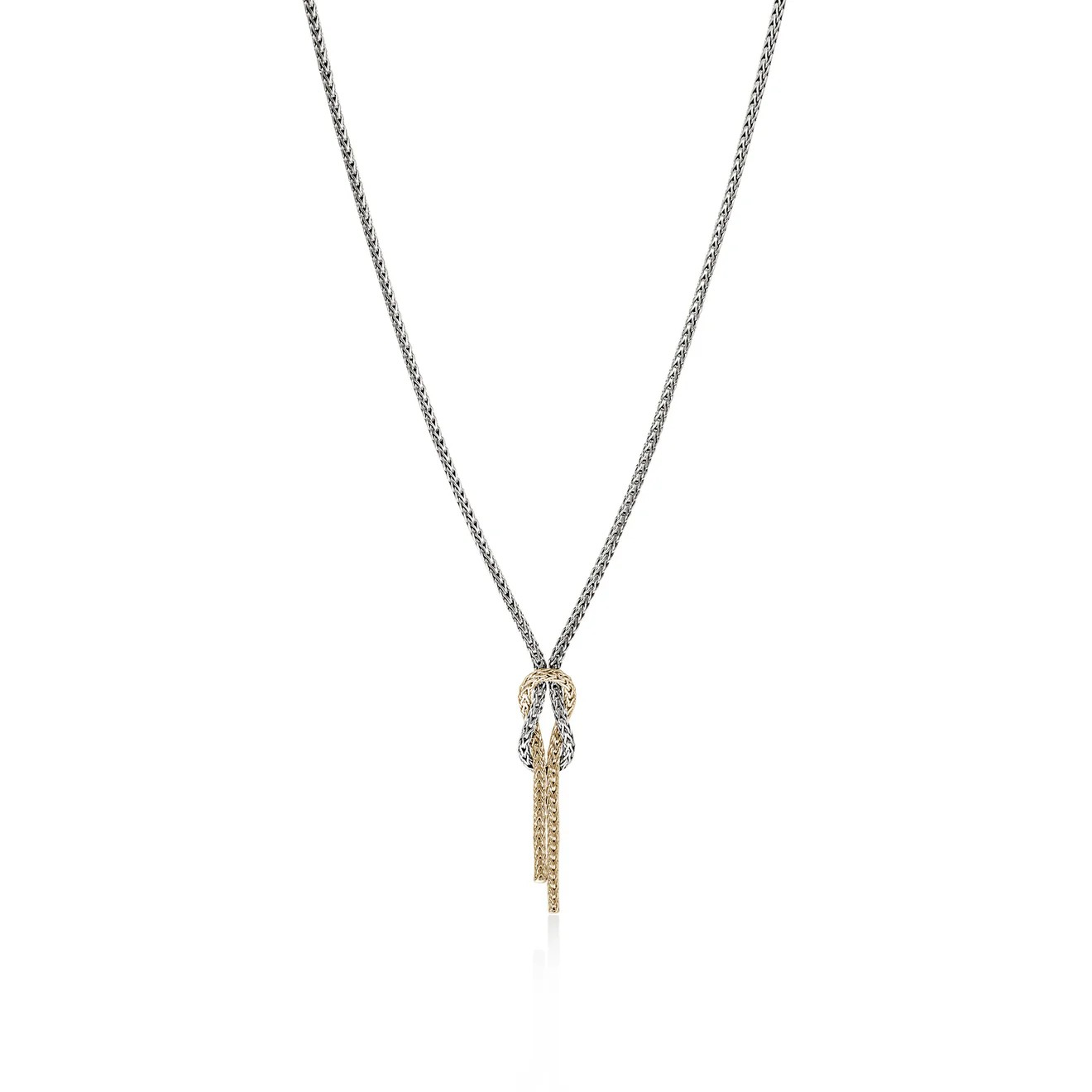 Sterling Silver Two Tone Love Knot Necklace