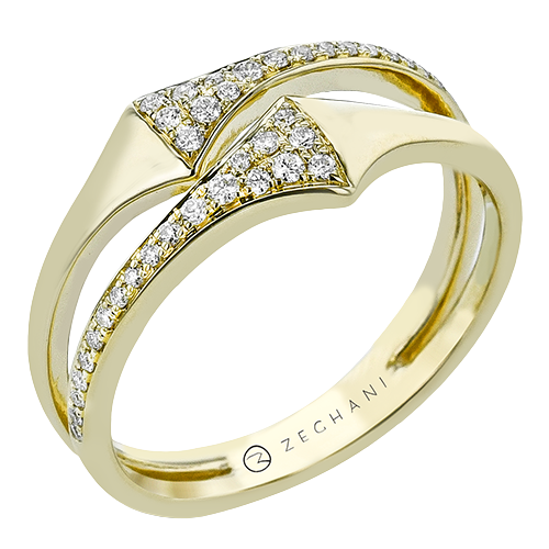 14K Yellow Gold Diamond Contemporary Ring