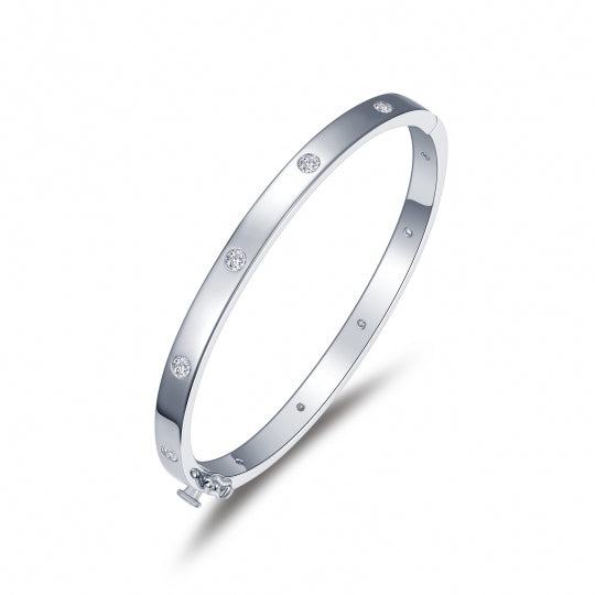 Women's Sterling Silver CZ Bangle Bracelet