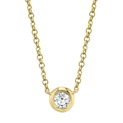 14K Yellow Gold Diamond Bezel Set Pendant