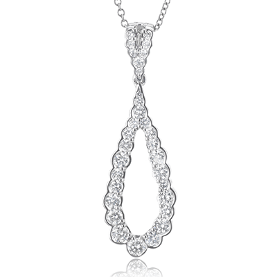18K White Gold Diamond Free Form Pendant