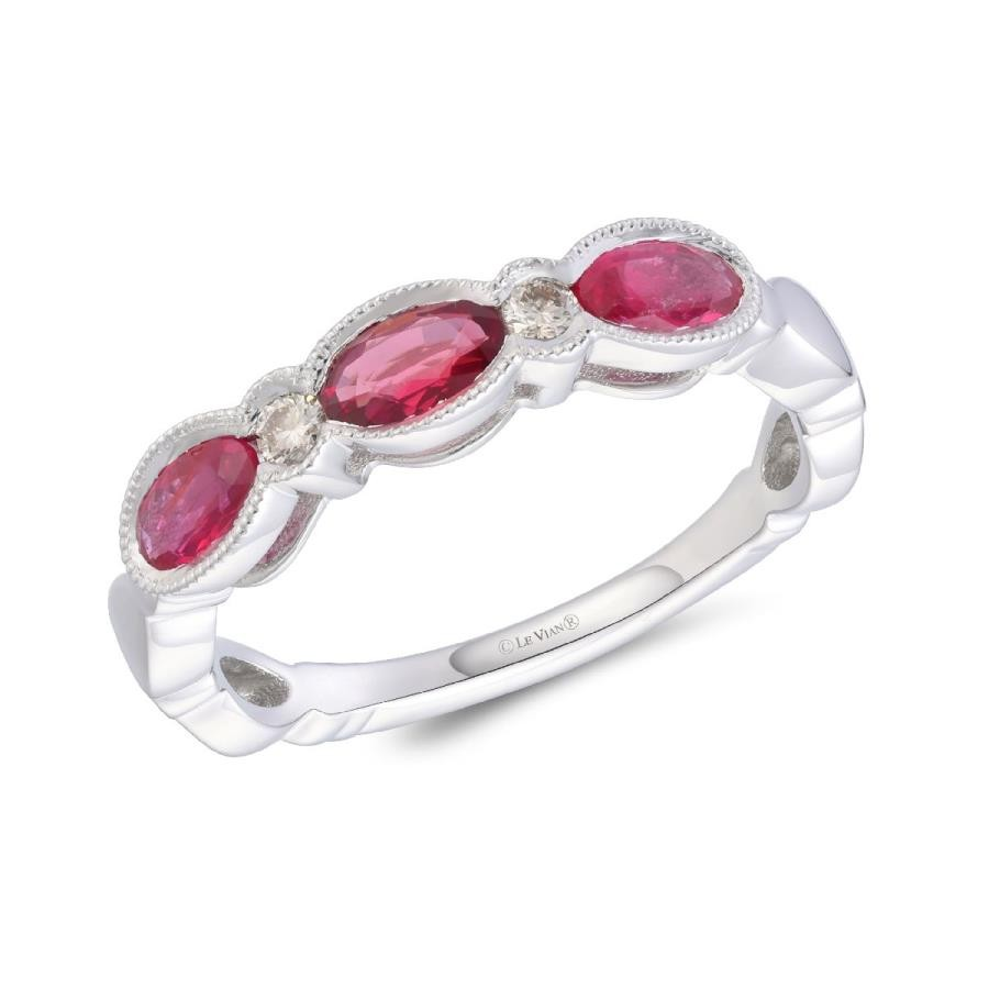14K White Gold Ruby Contemporary Ring