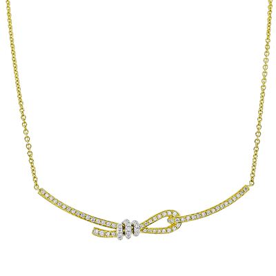 18K Two Tone Diamond Bar Necklace