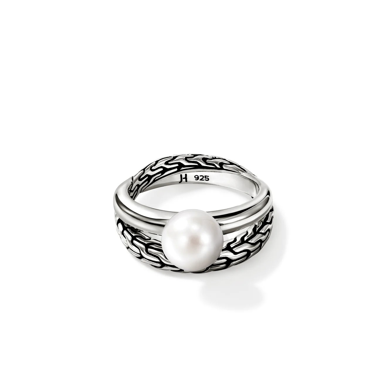 Sterling Silver Pearl Contemporary Ring