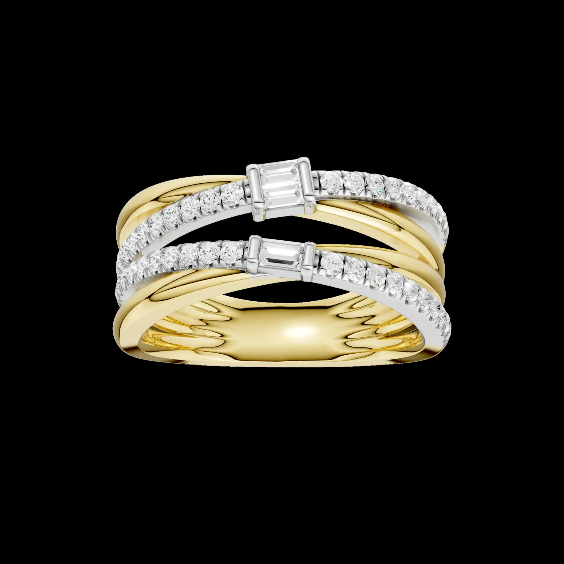 14K Two Tone Lab Grown Diamond Contemporary Ring