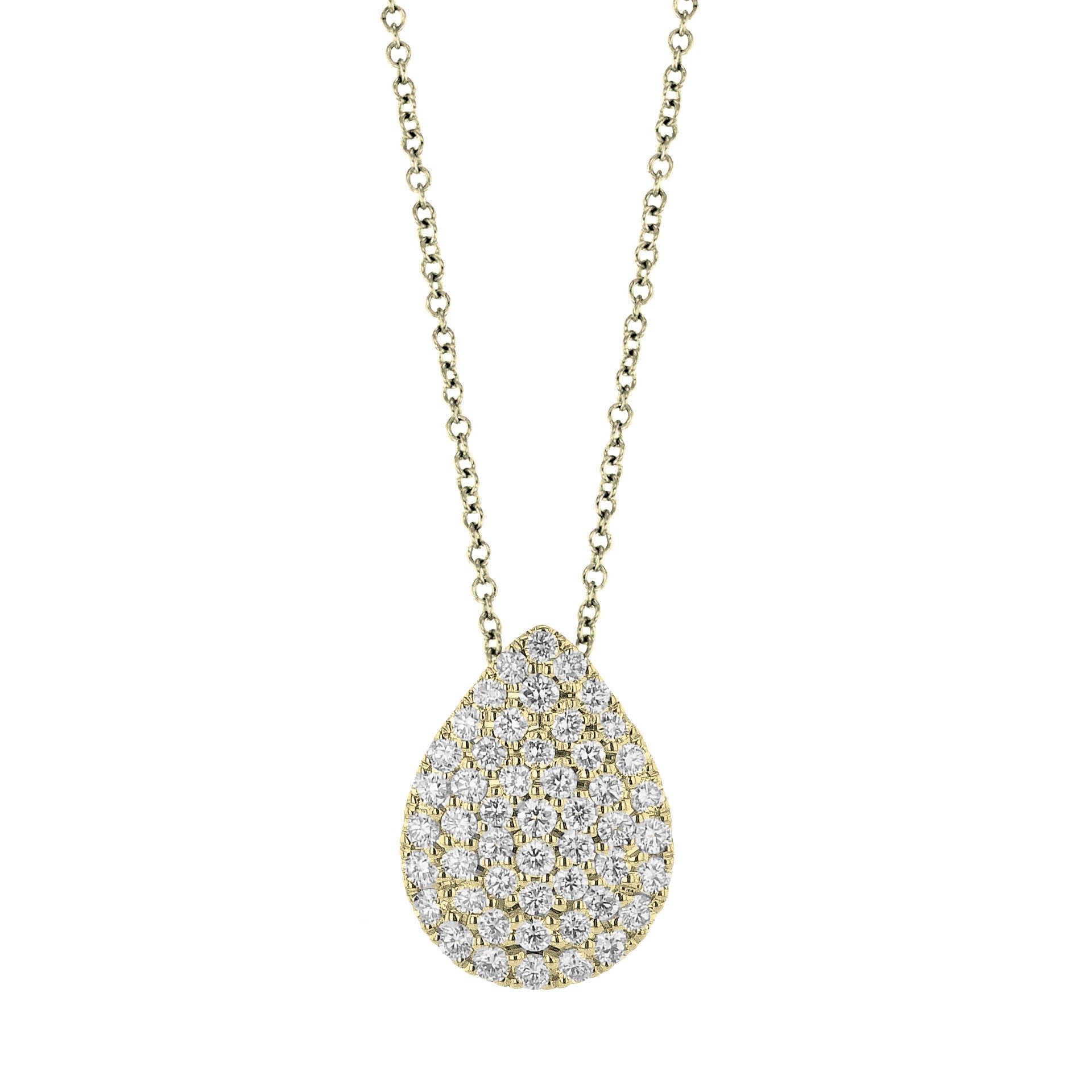 18K Yellow Gold Diamond Cluster Pendant