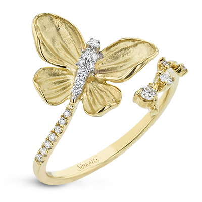 14K Yellow Gold Diamond Contemporary Ring