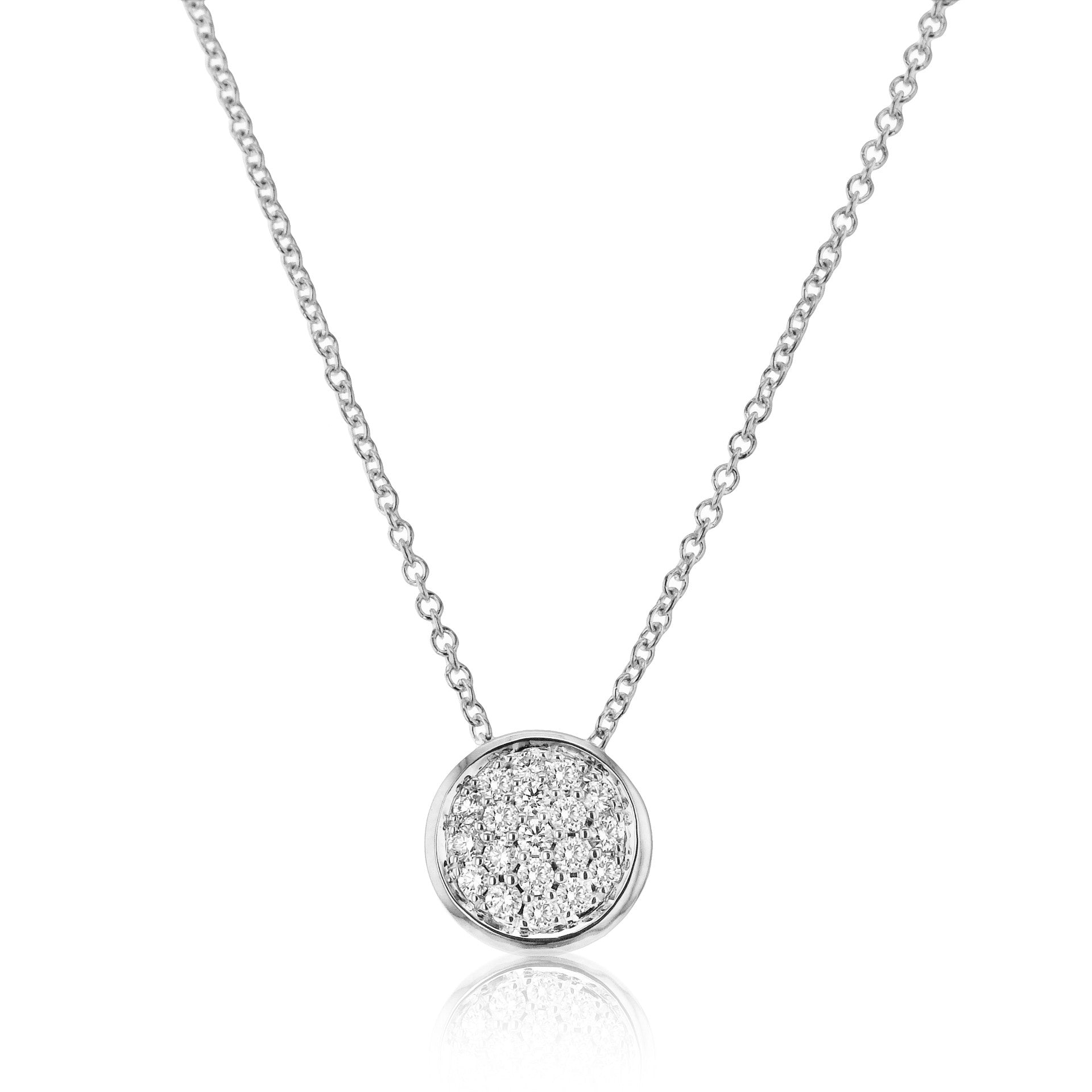 18K White Gold Diamond Cluster Pendant