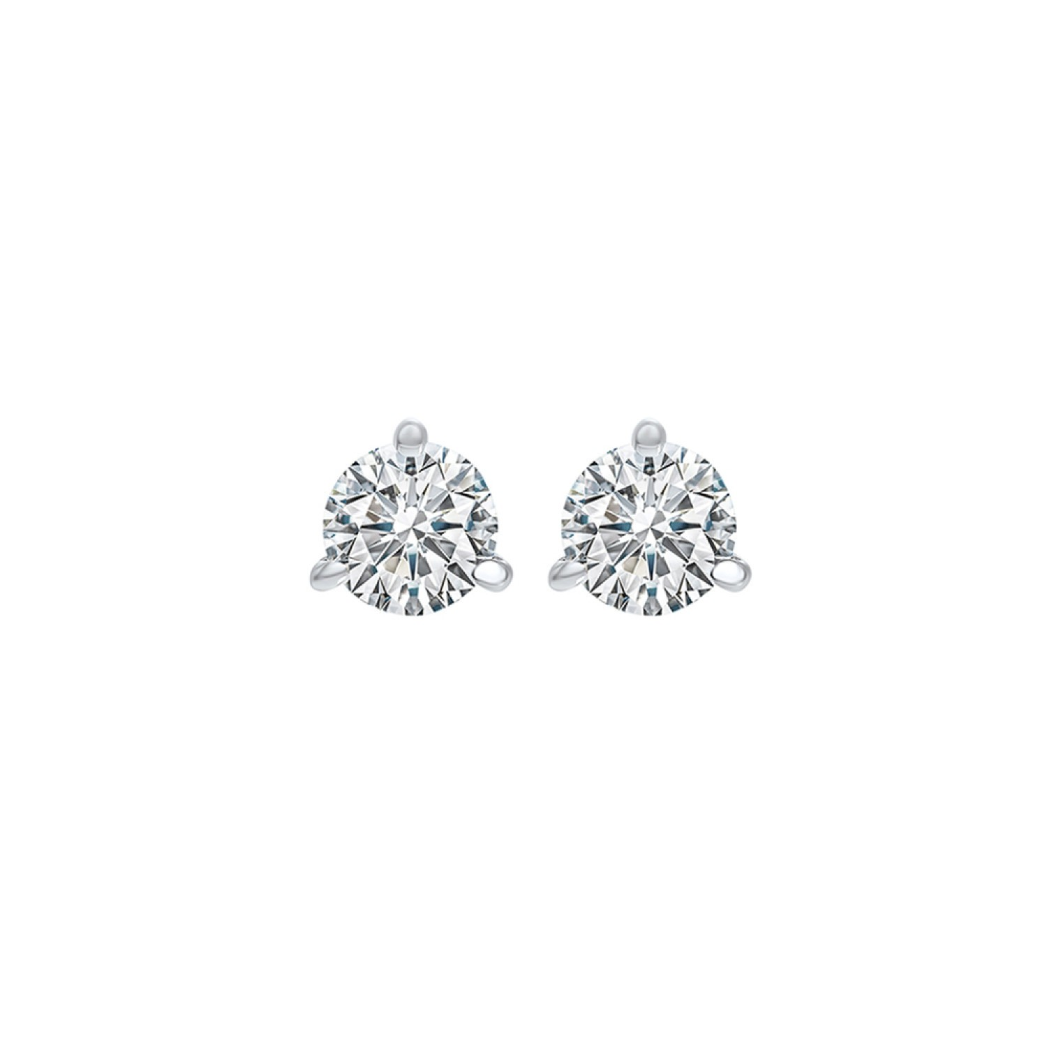 14 Karat White Gold Diamond Stud Earrings