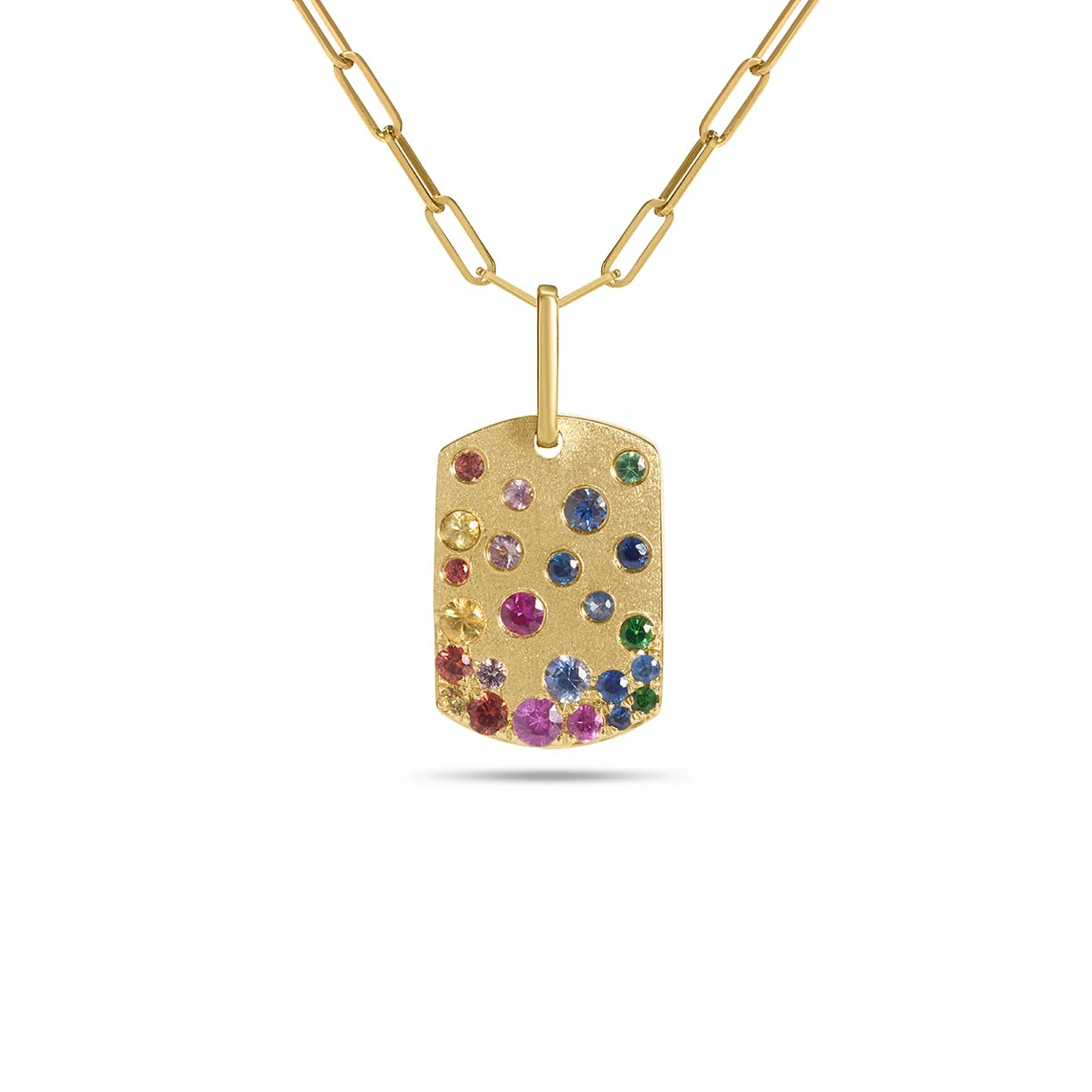 14K Yellow Gold Sapphire Drop Pendant