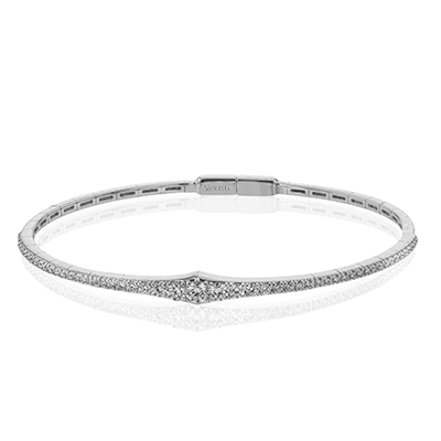 Women's 18K White Gold Diamond Bangle Bracelet