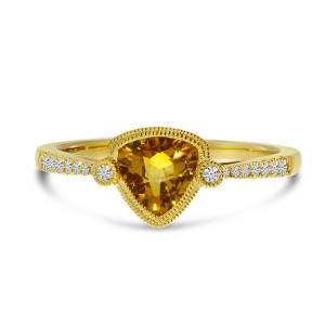 14K Yellow Gold Citrine Contemporary Ring