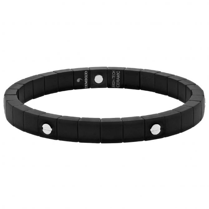 Men's Ceramic Matte Black Stretch Bracelet