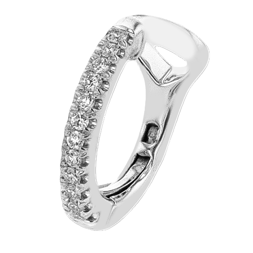 18K White Gold Diamond Hoop Earrings