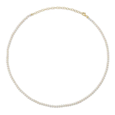 14K Yellow Gold Pearl Necklace
