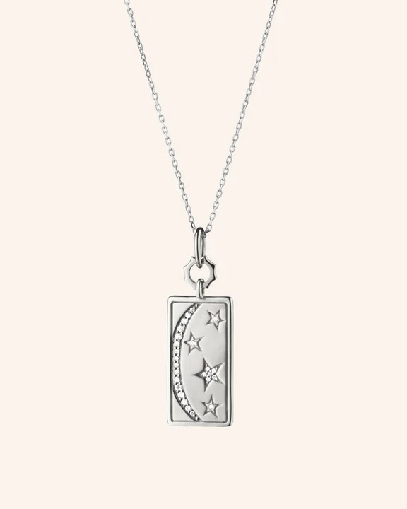 Women's Sterling Silver White Sapphire Drop Pendant