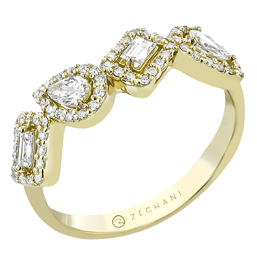 14K Yellow Gold Diamond Contemporary Ring
