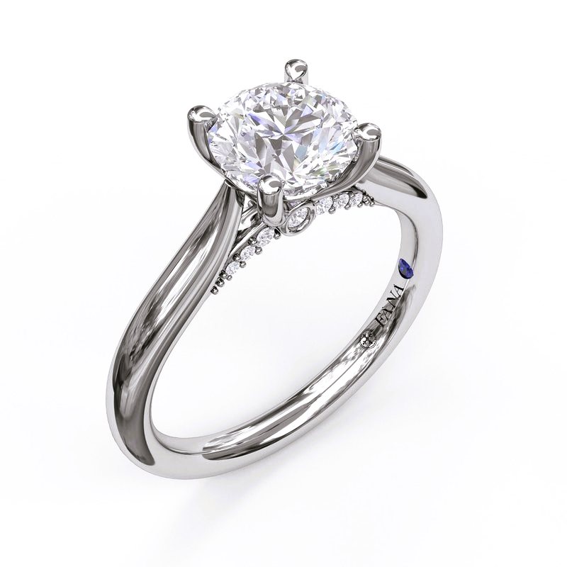 14K White Gold Diamond Solitaire Engagement Ring