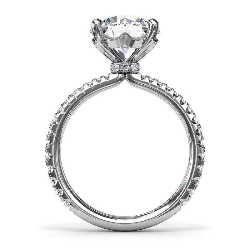 14K White Gold Diamond Accented Engagement Ring