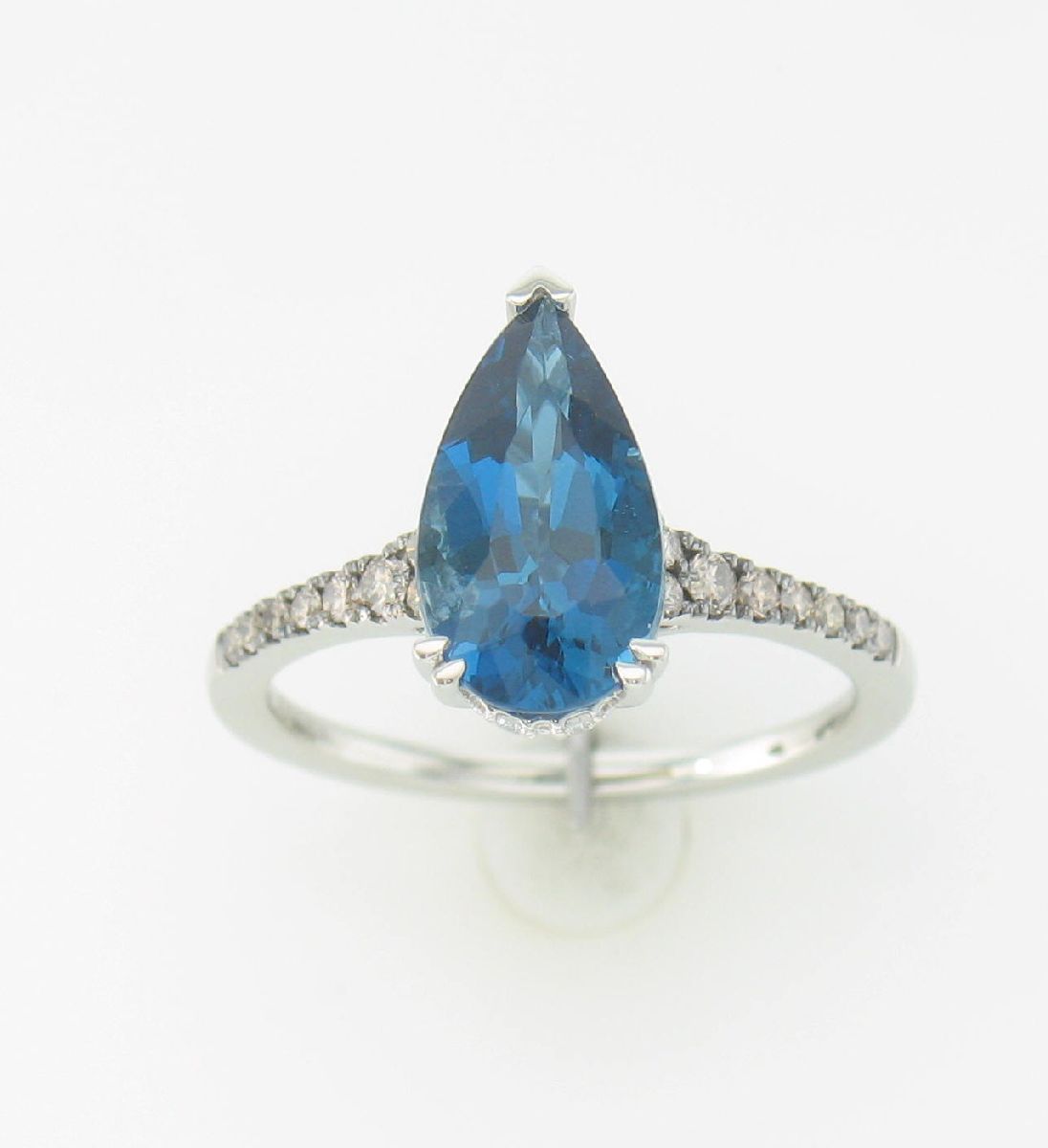 Platinum Blue Topaz Contemporary Ring