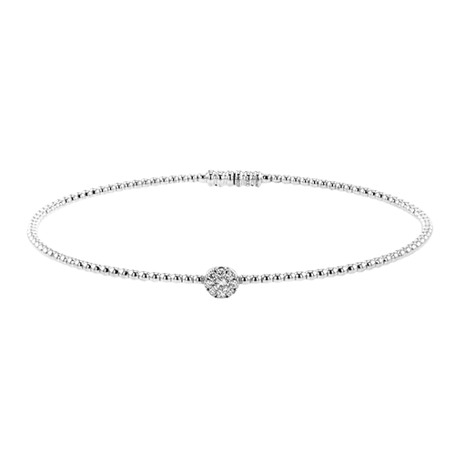 Women's 18K White Gold Diamond Bangle Bracelet
