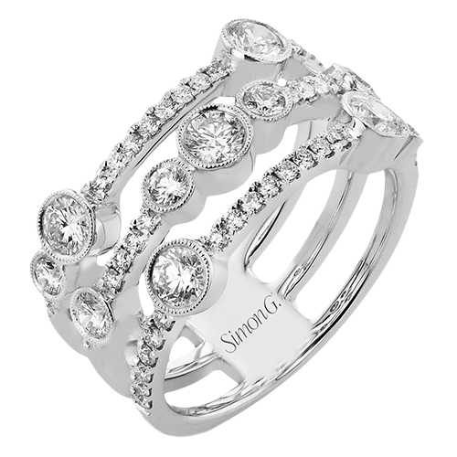 18K White Gold Diamond Contemporary Ring