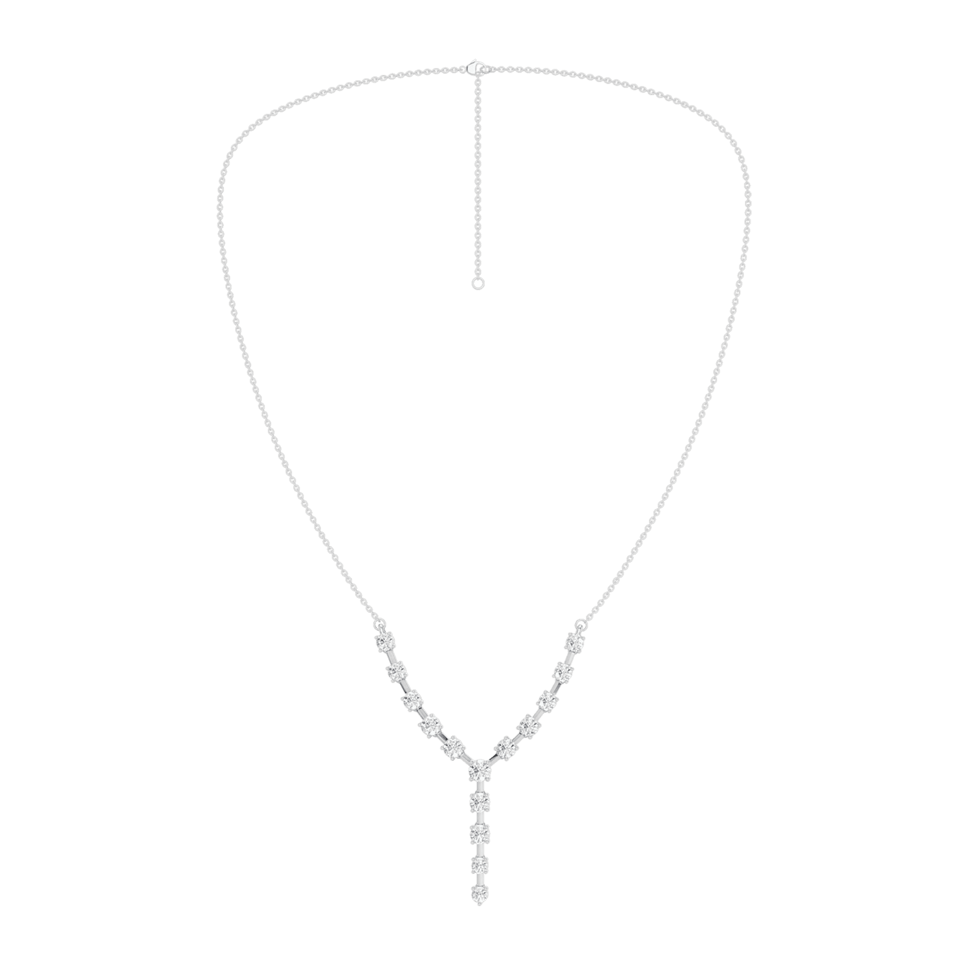14K White Gold Lab Grown Diamond Drop Pendant