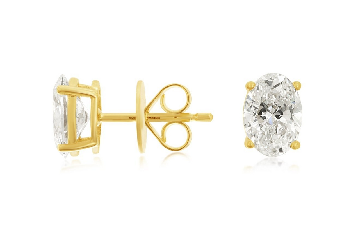 14K Yellow Gold Lab Grown Diamond Stud Earrings