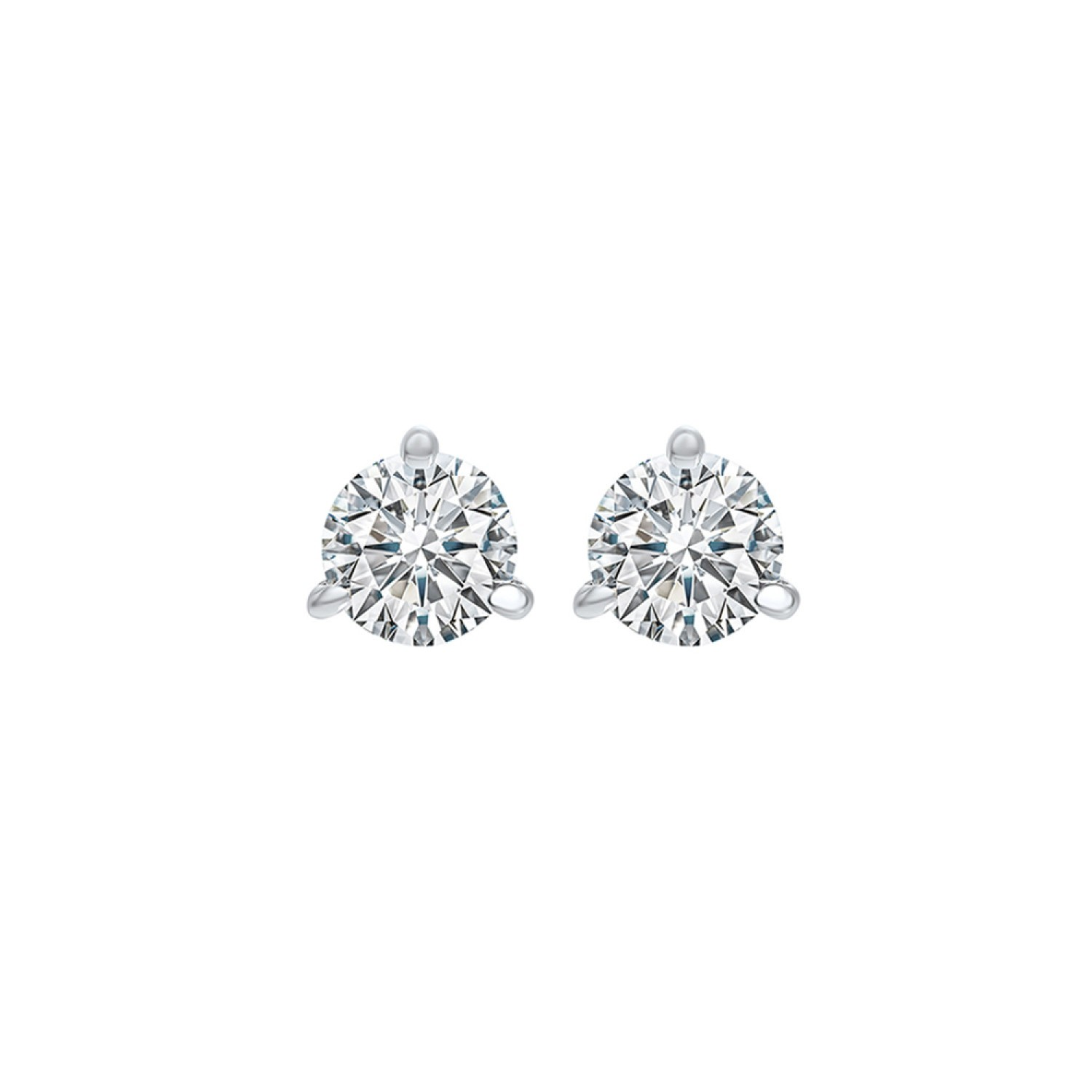 14K White Gold Diamond Stud Earrings