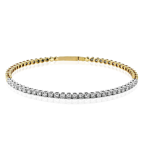 Ladies 18K Two Tone Diamond Bangle Bracelet
