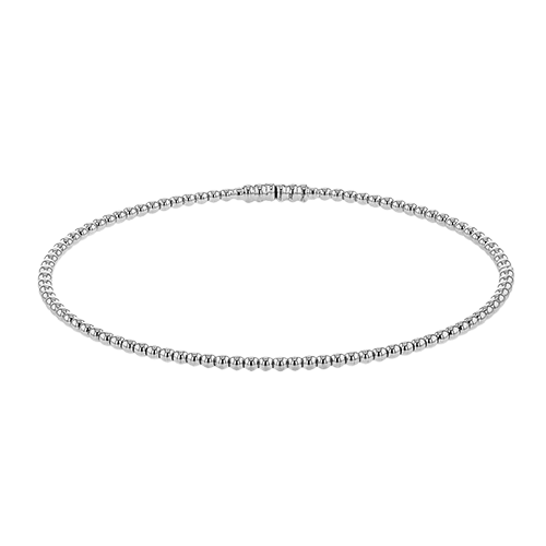 18K White Gold Bead Bracelet