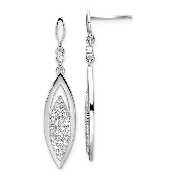 Sterling Silver CZ Drop Earrings