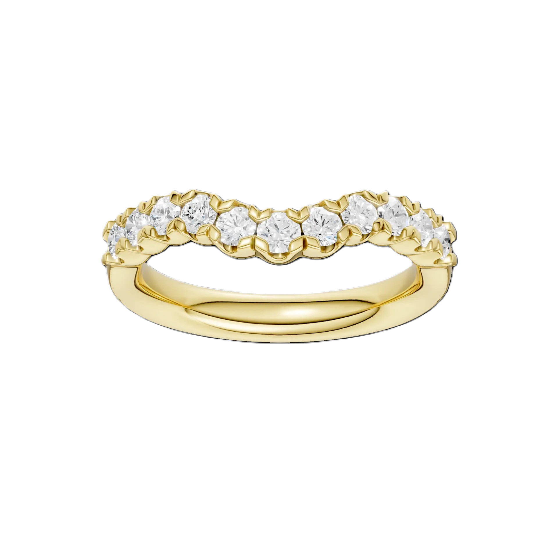 14K Yellow Gold Women's Lab Grown Diamond Wedding Band