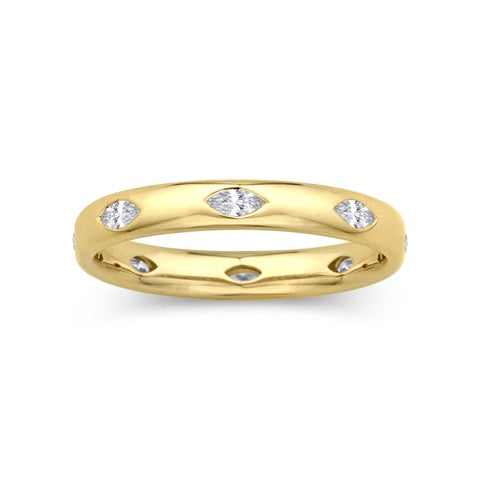 Women's 14K Yellow Gold Diamond Flush Mount Band