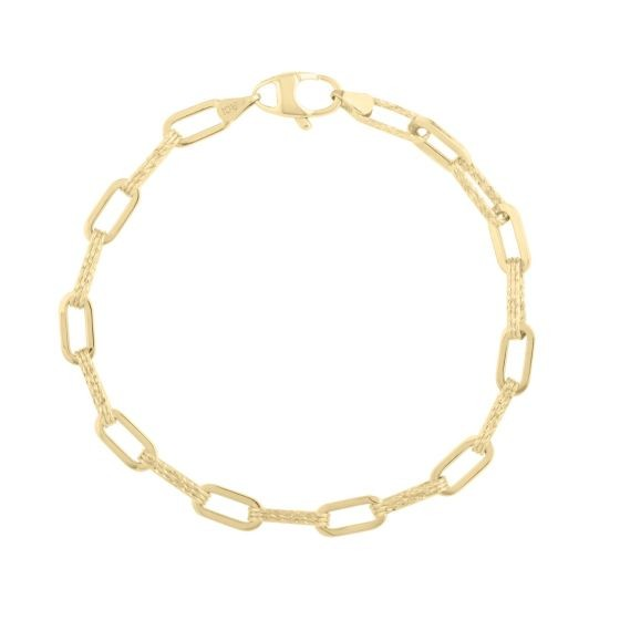 14K Yellow Gold Paperclip Link