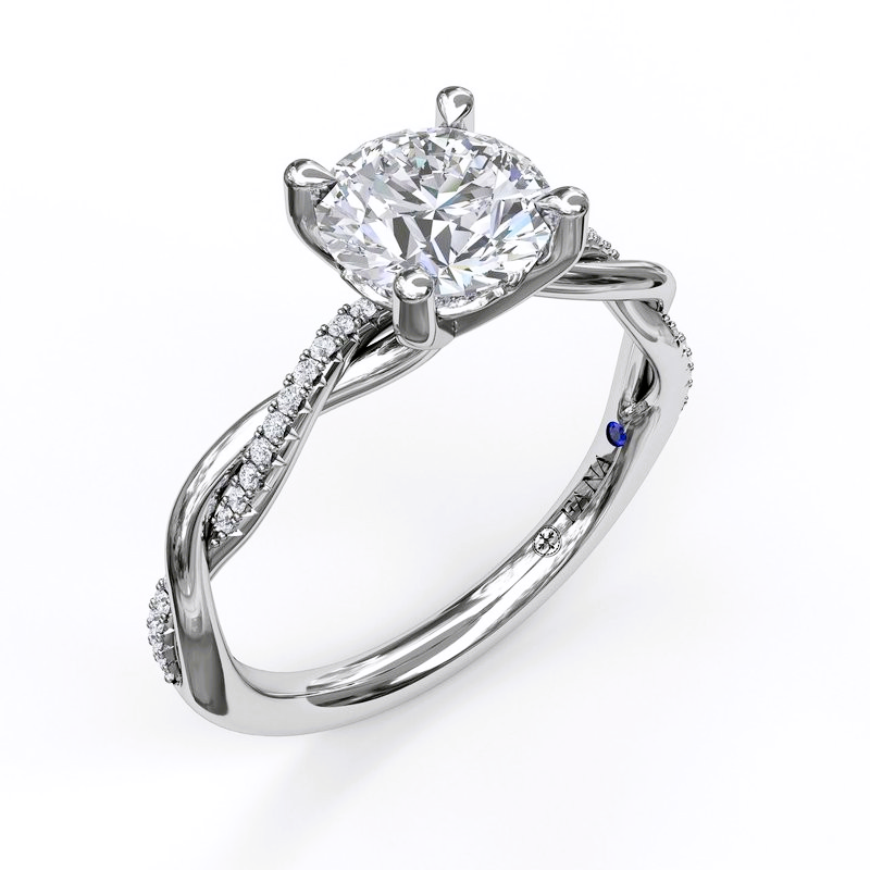 14K White Gold Diamond Accented Engagement Ring