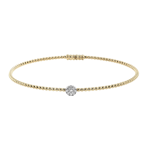 Ladies 18K Two Tone Diamond Bangle Bracelet