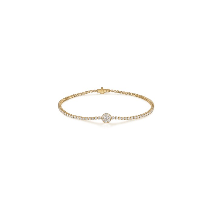 Women's 18K Yellow Gold Diamond Tennis Bracelet