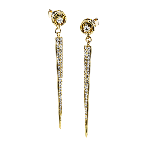 18K Yellow Gold Diamond Drop Earrings