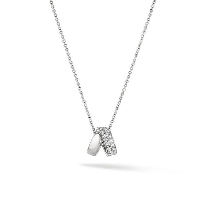 18K White Gold Diamond Free Form Pendant