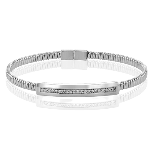 Ladies 18K White Gold Diamond Bangle Bracelet