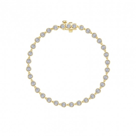 Sterling Silver Yellow Gold Plated Tennis Bracelet