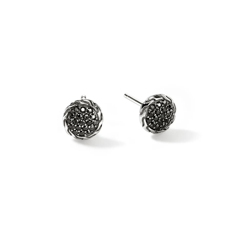 Sterling Silver Black Sapphire Stud Earrings