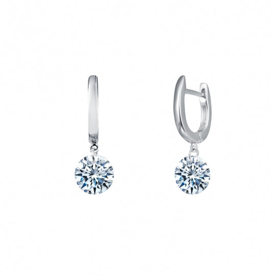 Sterling Silver CZ Drop Earrings