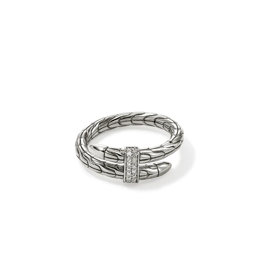 Sterling Silver Diamond Contemporary Ring