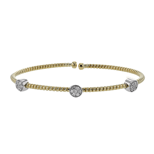 Women's 18K Two Tone Diamond Bangle Bracelet